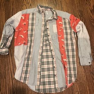 Free People Medium Mixed Print Blouse